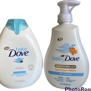 1 Baby Dove Lotion Sensitive Moisture Hypoallergenic & 1 Baby Dove Gentl…